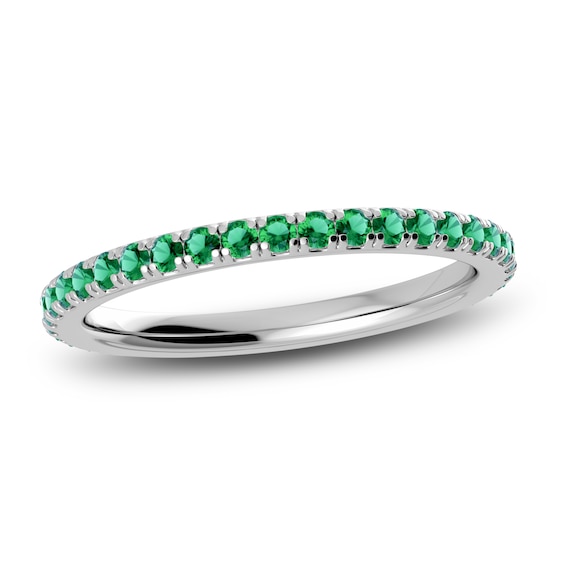 Juliette Maison Natural Emerald Eternity Ring 10K White Gold