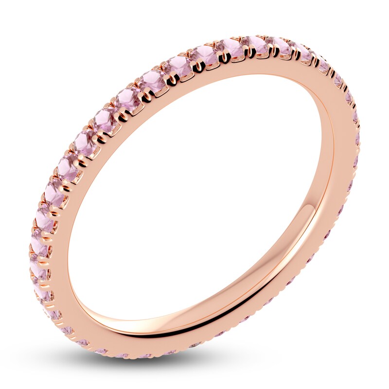 Main Image 2 of Juliette Maison Natural Pink Tourmaline Eternity Ring 10K Rose Gold