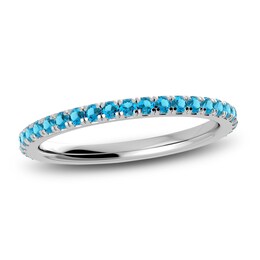 Juliette Maison Natural Blue Zircon Eternity Ring 10K White Gold