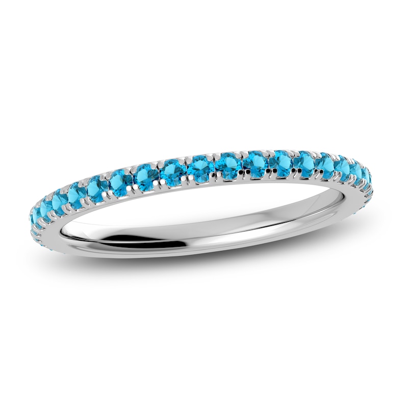 Main Image 1 of Juliette Maison Natural Blue Zircon Eternity Ring 10K White Gold