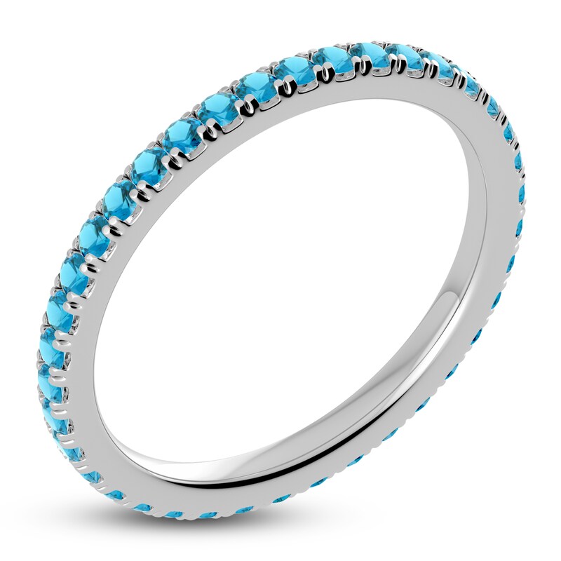 Main Image 2 of Juliette Maison Natural Blue Zircon Eternity Ring 10K White Gold