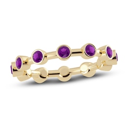 Juliette Maison Natural Amethyst Ring 10K Yellow Gold