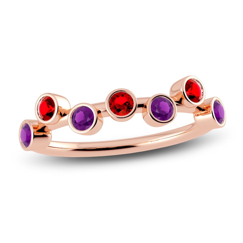 Main Image 1 of Juliette Maison Natural Ruby & Natural Amethyst Ring 10K Rose Gold