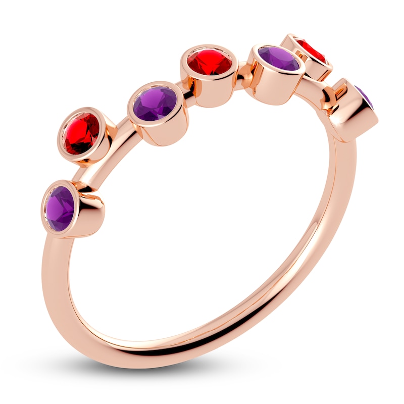 Main Image 2 of Juliette Maison Natural Ruby & Natural Amethyst Ring 10K Rose Gold