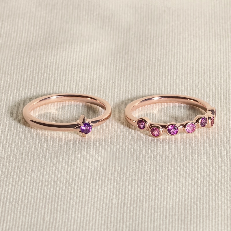 Main Image 4 of Juliette Maison Natural Ruby & Natural Amethyst Ring 10K Rose Gold