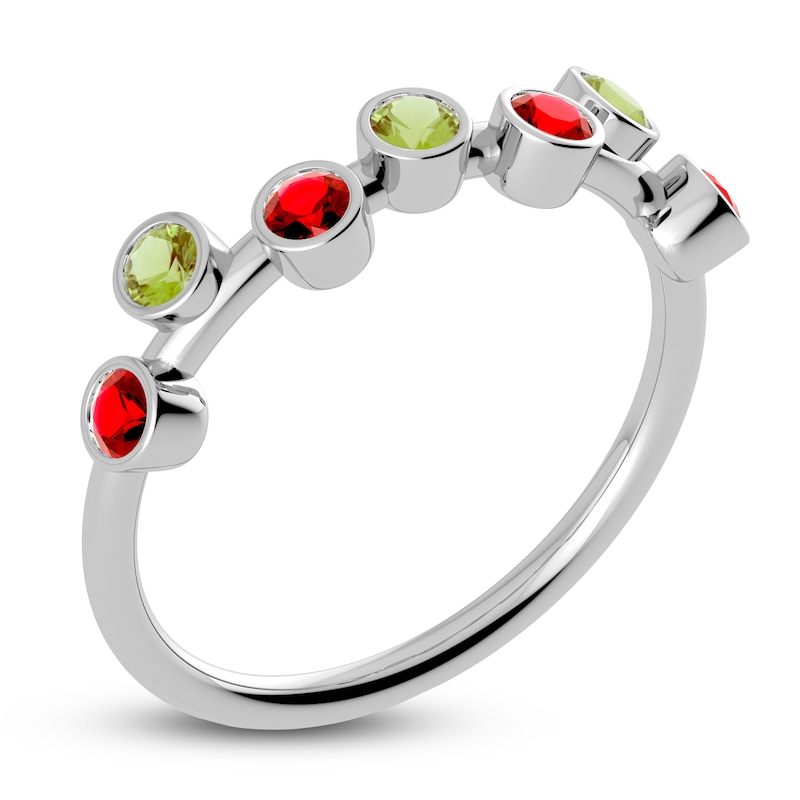 Main Image 2 of Juliette Maison Natural Ruby & Natural Peridot Ring 10K White Gold