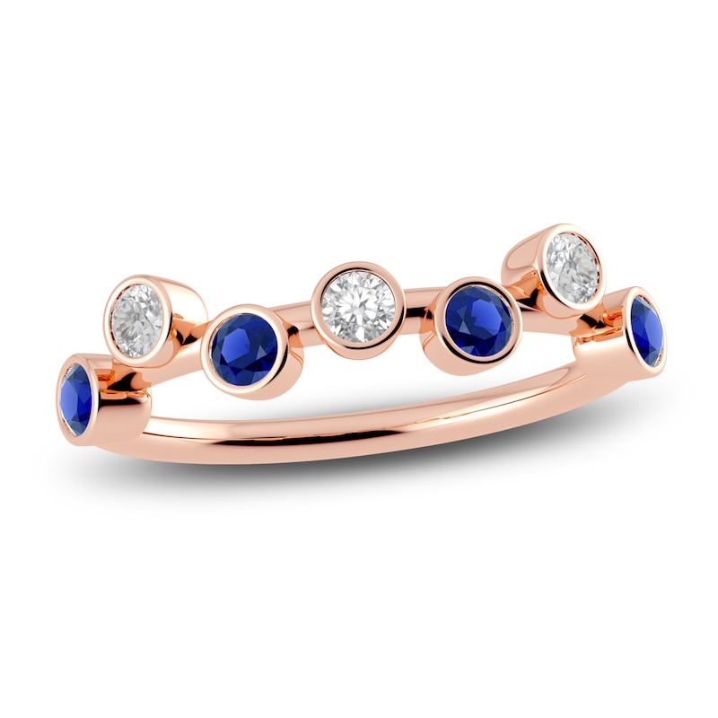 Main Image 1 of Juliette Maison Natural White Sapphire & Natural Blue Sapphire Ring 10K Rose Gold