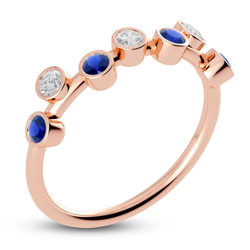 Main Image 2 of Juliette Maison Natural White Sapphire & Natural Blue Sapphire Ring 10K Rose Gold