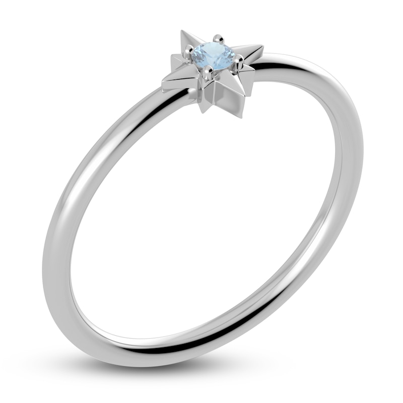 Main Image 2 of Juliette Maison Natural Aquamarine Starburst Ring 10K White Gold