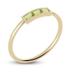 Thumbnail Image 2 of Juliette Maison Natural Peridot Baguette Bar Ring 10K Yellow Gold