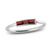 Thumbnail Image 1 of Juliette Maison Natural Garnet Baguette Bar Ring 10K White Gold