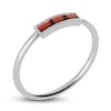 Thumbnail Image 2 of Juliette Maison Natural Garnet Baguette Bar Ring 10K White Gold