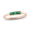 Thumbnail Image 1 of Juliette Maison Natural Emerald Baguette Bar Ring 10K Rose Gold