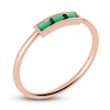 Thumbnail Image 2 of Juliette Maison Natural Emerald Baguette Bar Ring 10K Rose Gold