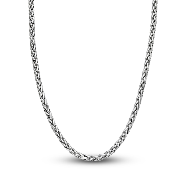 Main Image 1 of Men's Solid Wheat Chain Necklace Stainless Steel 24" 5mm
