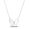 Thumbnail Image 3 of Le Vian Diamond Butterfly Necklace 1/4 ct tw Round Blue/Turquoise Enamel 14K Vanilla Gold 19"