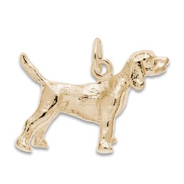 Beagle Dog Charm 14K Yellow Gold
