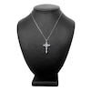 Thumbnail Image 4 of Diamond Cross Pendant Necklace 1-1/2 ct tw Round/Baguette 14K White Gold 18"