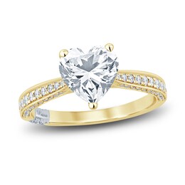 Pnina Tornai Diamond Heart Engagement Ring 2-1/3 ct tw Round 14K Yellow Gold