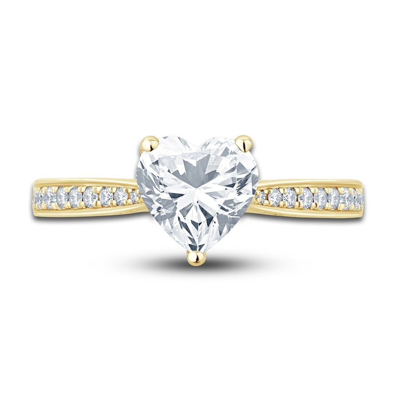 Pnina Tornai Diamond Heart Engagement Ring 2-1/3 ct tw Round 14K Yellow Gold