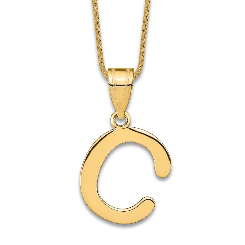 Main Image 1 of Initial C Necklace 14K Yellow Gold 18"