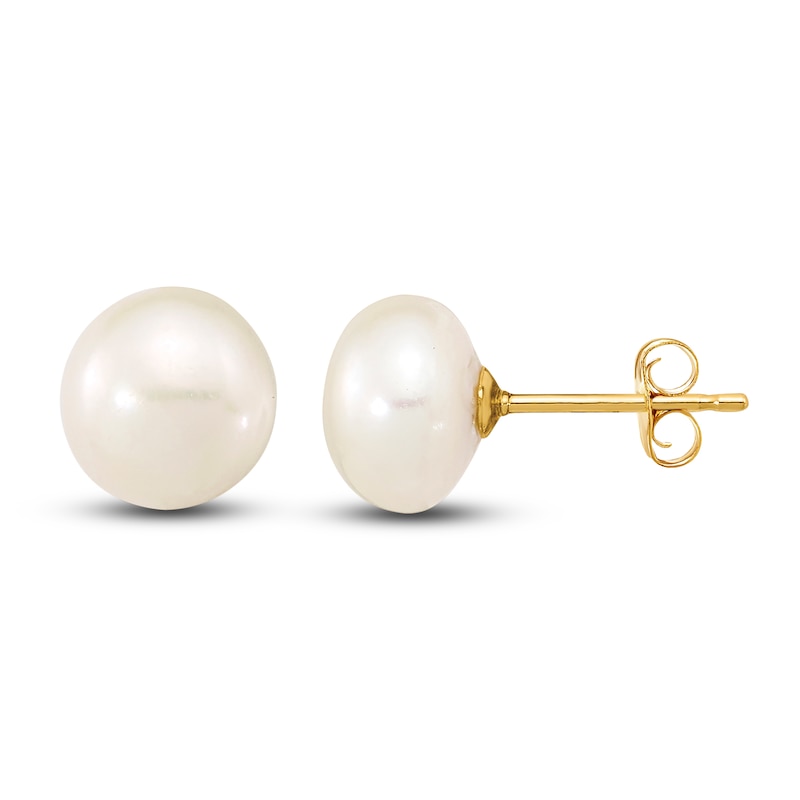 Main Image 2 of Freshwater Cultured Pearl Necklace & Earring Set 14K Yellow Gold 18"