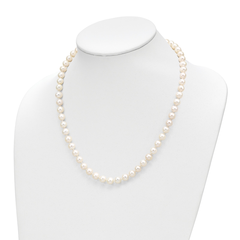 Main Image 4 of Freshwater Cultured Pearl Necklace & Earring Set 14K Yellow Gold 18"