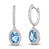 Thumbnail Image 2 of Natural Blue Topaz & White Lab-Created Sapphire Dangle Earrings Sterling Silver