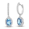 Thumbnail Image 1 of Natural Blue Topaz & White Lab-Created Sapphire Dangle Earrings Sterling Silver