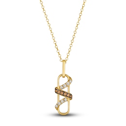 Le Vian Wrapped In Chocolate Diamond Necklace 1/4 ct tw Diamonds 14K Honey Gold 19"
