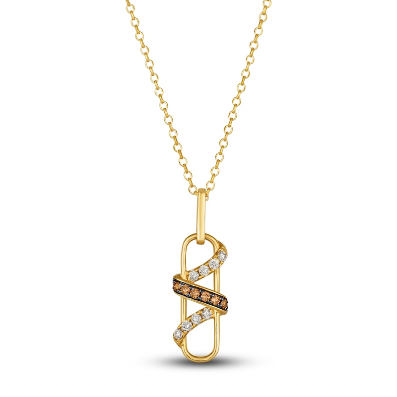 Main Image 1 of Le Vian Wrapped In Chocolate Diamond Necklace 1/4 ct tw Diamonds 14K Honey Gold 19"