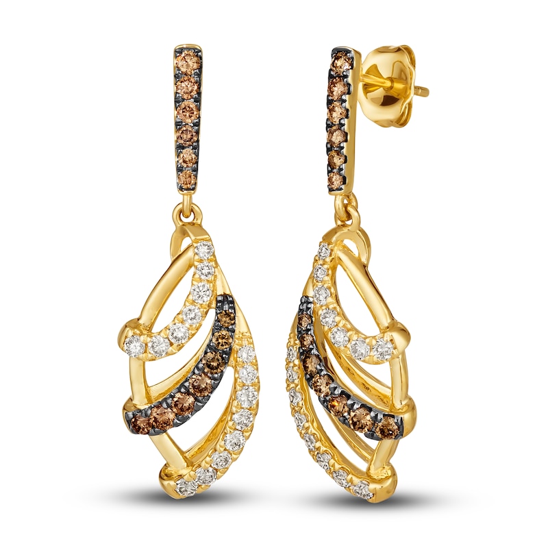Main Image 1 of Le Vian Diamond Earrings 1 ct tw Round 14K Honey Gold
