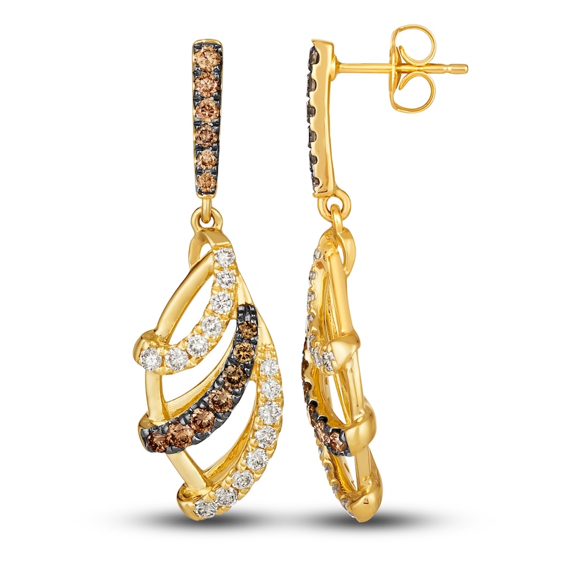 Main Image 2 of Le Vian Diamond Earrings 1 ct tw Round 14K Honey Gold