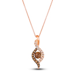 Le Vian Diamond Pendant Necklace 3/4 ct tw Round 14K Strawberry Gold 19"