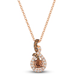 Le Vian Diamond Pendant Necklace 1 ct tw Round 14K Strawberry Gold 19"