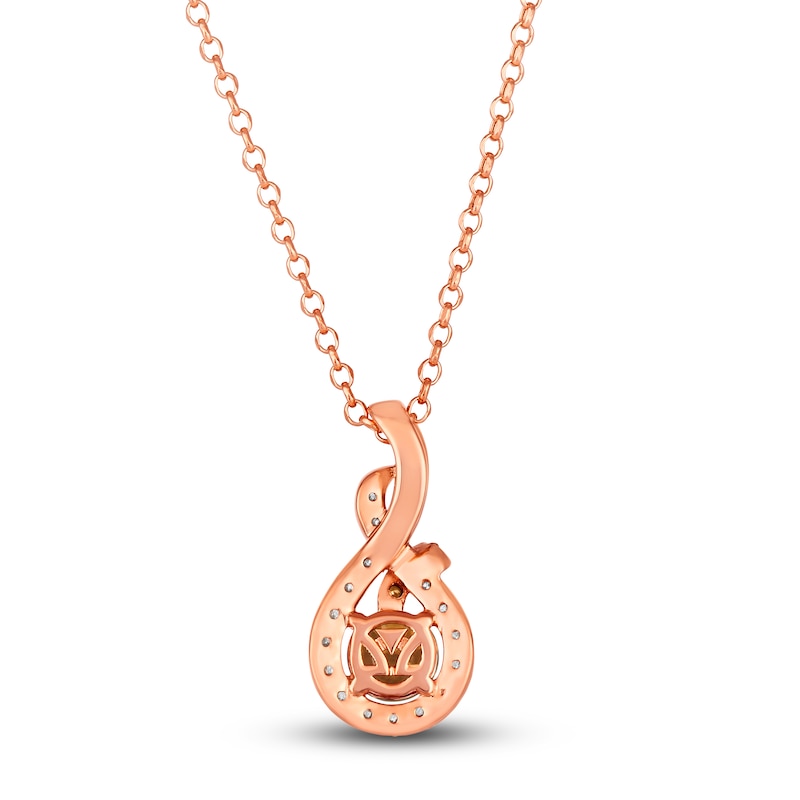 Main Image 3 of Le Vian Diamond Pendant Necklace 1 ct tw Round 14K Strawberry Gold 19"