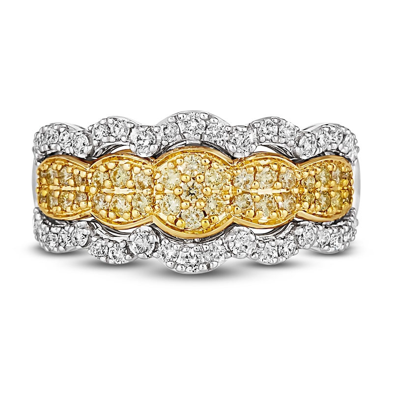 Main Image 3 of Le Vian Sunny Yellow Diamond Ring 5/8 ct tw Round 14K Two-Tone Gold