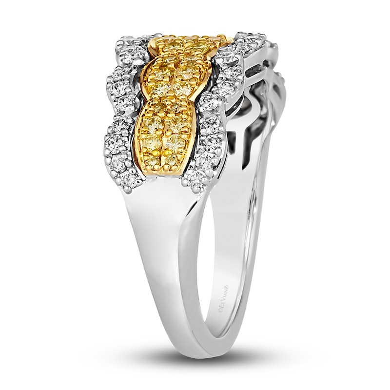 Main Image 4 of Le Vian Sunny Yellow Diamond Ring 5/8 ct tw Round 14K Two-Tone Gold