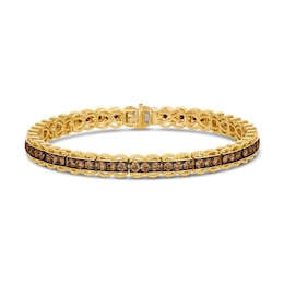 Le Vian Diamond Tennis Bracelet 3-5/8 ct tw Round 14K Honey Gold 7"