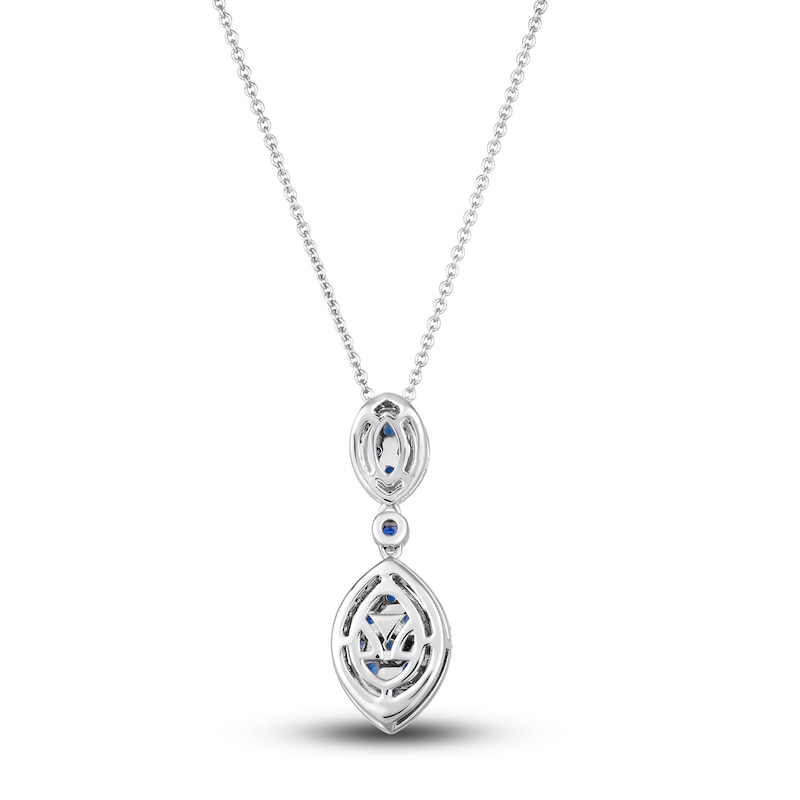Main Image 3 of Le Vian Natural Blue Sapphire Necklace 1/6 ct tw Diamonds 14K Vanilla Gold