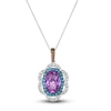 Thumbnail Image 1 of Le Vian Natural Amethyst & Natural Blue Topaz Necklace 1/2 ct tw Diamonds 14K Vanilla Gold
