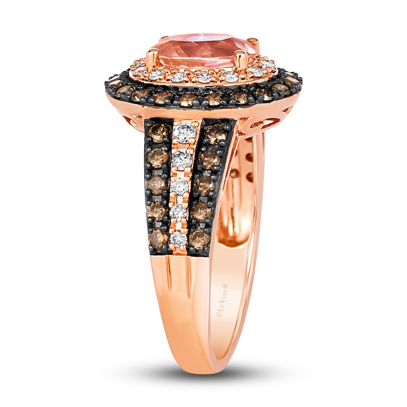 Main Image 4 of Le Vian Natural Morganite Ring 7/8 ct tw Diamonds 14K Strawberry Gold