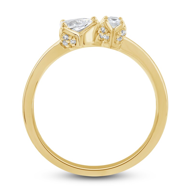 Main Image 2 of Diamond Ring 1/3 ct tw Emerald/Pear/Round 10K Yellow Gold
