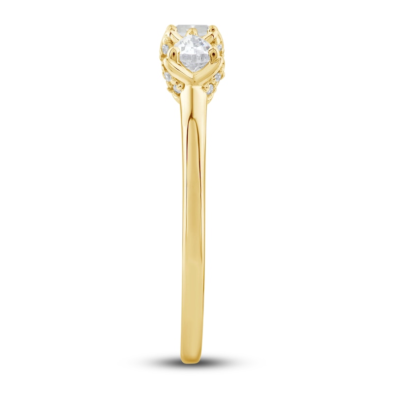 Diamond Ring 1/3 ct tw Emerald/Pear/Round 10K Yellow Gold