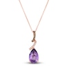 Thumbnail Image 0 of Le Vian Natural Amethyst Necklace 1/8 ct tw Diamonds 14K Strawberry Gold 19"