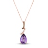Thumbnail Image 1 of Le Vian Natural Amethyst Necklace 1/8 ct tw Diamonds 14K Strawberry Gold 19"