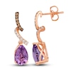 Thumbnail Image 1 of Le Vian Natural Amethyst Earrings 1/4 ct tw Diamonds 14K Strawberry Gold