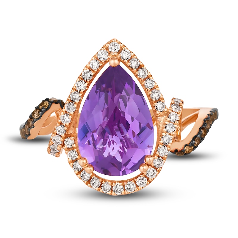 Le Vian Natural Amethyst Ring 3/8 ct tw Diamonds 14K Strawberry Gold