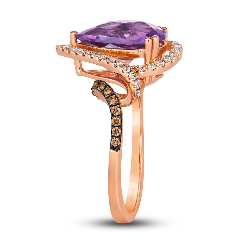 Le Vian Natural Amethyst Ring 3/8 ct tw Diamonds 14K Strawberry Gold