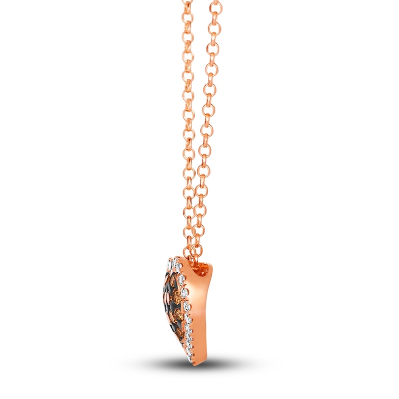 Main Image 2 of Le Vian Diamond Heart Pendant Necklace 5/8 ct tw Round 14K Strawberry Gold 19"